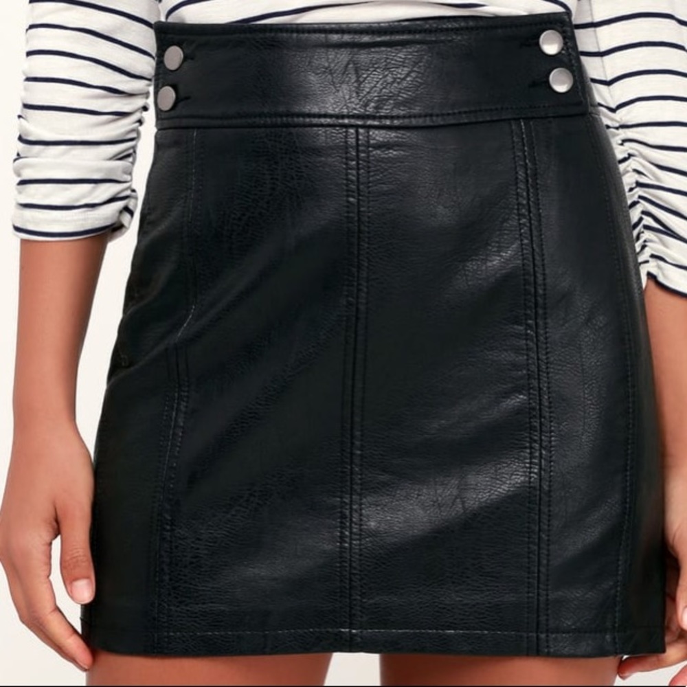 Free people leather skirt